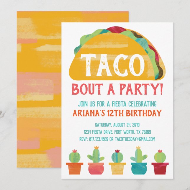 Taco Bout eine Party Einladung (Vorne/Hinten)