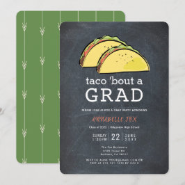 Taco Bout GRAD Chalkboard Graduierungsparty Einladung