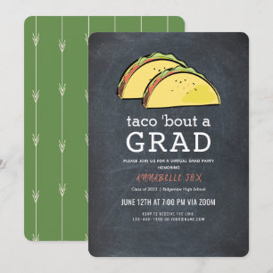 Taco Bout GRAD Chalkboard Virtual Abschluss Einladung