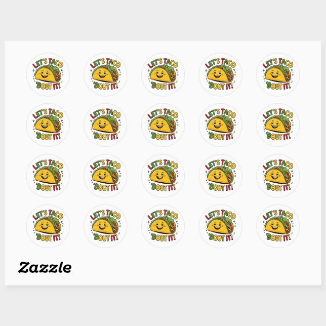 Taco ‘Bout It ! Sticker Taco drôle - mignonette et (Feuille)