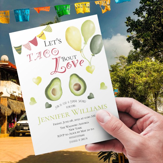 Taco Bout Liebe Brautparty Avocado Fiesta Einladung (Von Creator hochgeladen)