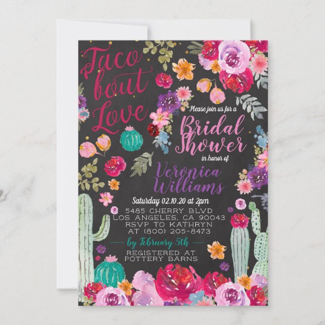 Taco Bout Liebe Bridal Dusche Einladung (Vorderseite)