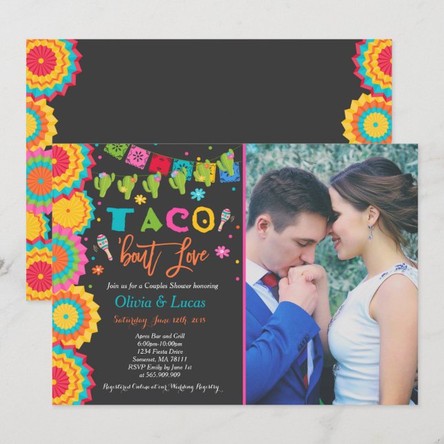 Taco Bout Liebe Einladung Paare Fiesta Dusche (Vorne/Hinten)