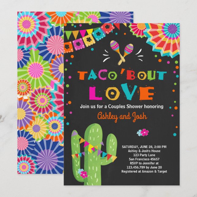 Taco Bout Liebe Fiesta Paare Dusche Einladung (Vorne/Hinten)