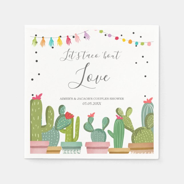 Taco Bout Liebe Fiesta Paare Dusche Napkins Serviette (Vorderseite)