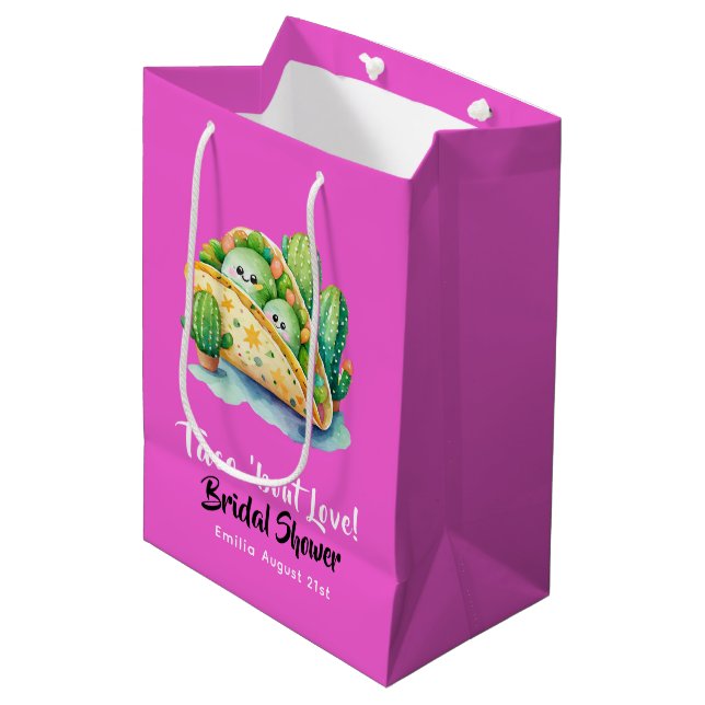 Taco 'Bout Liebe! Letztes Party Brautparty Mittlere Geschenktüte (Vorderseite Schrägansicht)