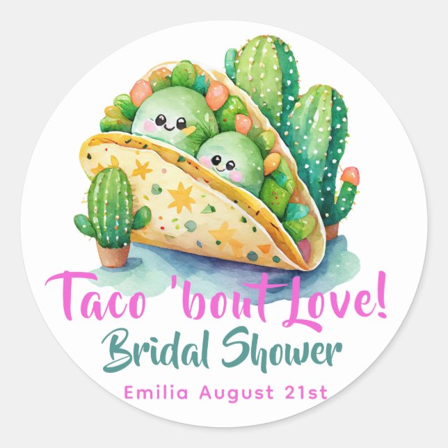 Taco 'Bout Liebe! Letztes Party Brautparty Runder Aufkleber (Vorderseite)