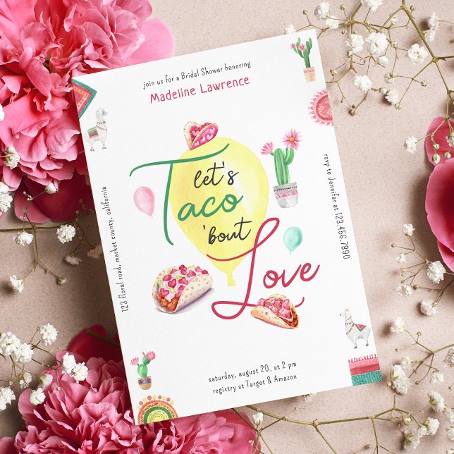 Taco Bout Liebe Mexican Fiesta Brautparty Einladung (Von Creator hochgeladen)
