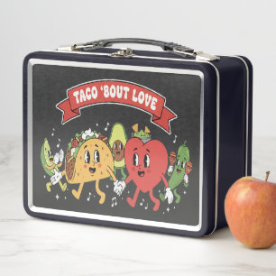 Taco 'Bout Liebe Süße Retro-Cartoon Valentinstag Metall Brotdose