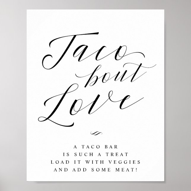 Taco Bout Liebe Taco Bar Wedding Sign Poster (Vorne)