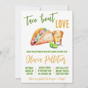 Taco 'Bout Liebe! Tacos und Tequila Brautparty Einladung