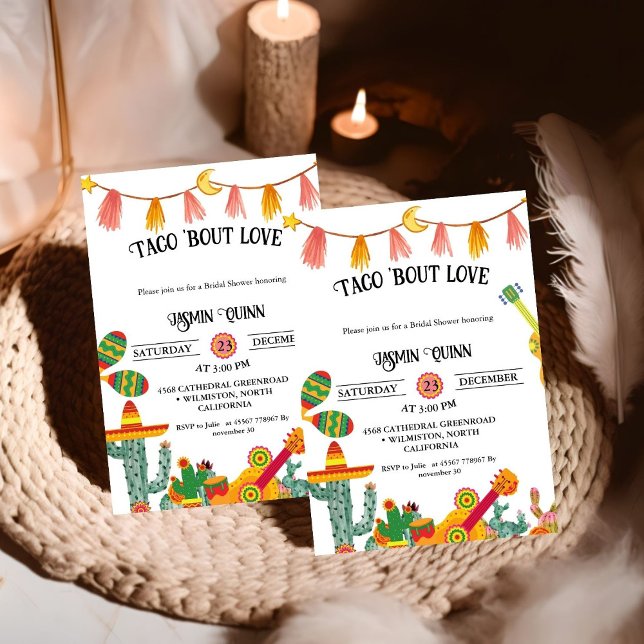 Taco 'Bout Love Cactus Bridal shower Invitation (Créateur téléchargé)