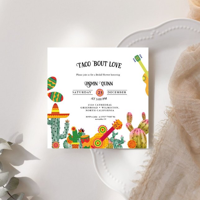Taco bout love couple douche mariage invitations (Créateur téléchargé)