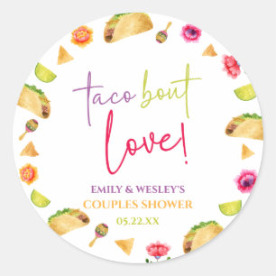Taco Bout Love! Fiesta-Hochzeitspaar- Brautbad Runder Aufkleber