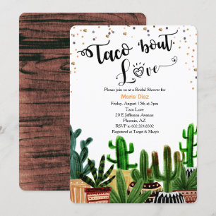 Taco 'bout Love Kaktus Brautparty-Einladung Einladung