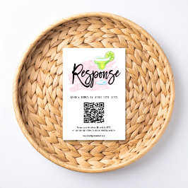 Taco Bout Love Wedding RSVP Card with QR Code Karte