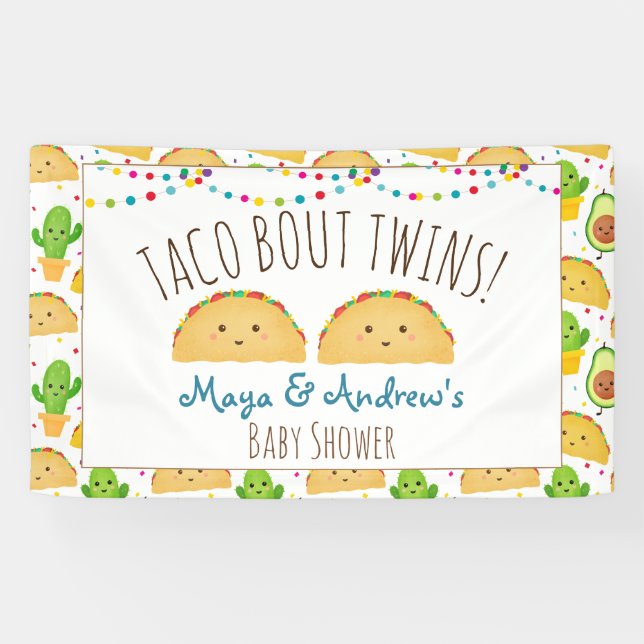 Taco Bout Twins Willkommensbanner Farblich und Nie Banner (Horizontal)