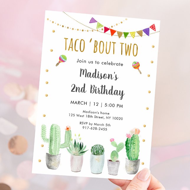 Taco 'Bout Two Fiesta 2. Geburtstag Einladung (Von Creator hochgeladen)