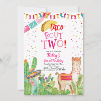 Taco Bout Two Fiesta Girl 2. Geburtstag Einladung