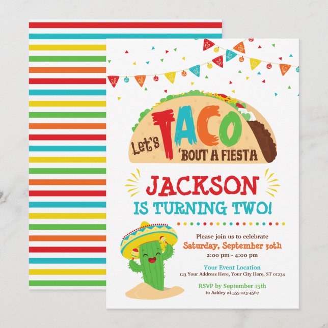Taco Bout une invitation d'anniversaire (Devant / Derrière)