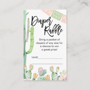 Taco Cactus Fiesta Themed Diaper Beilage Visitenkarte