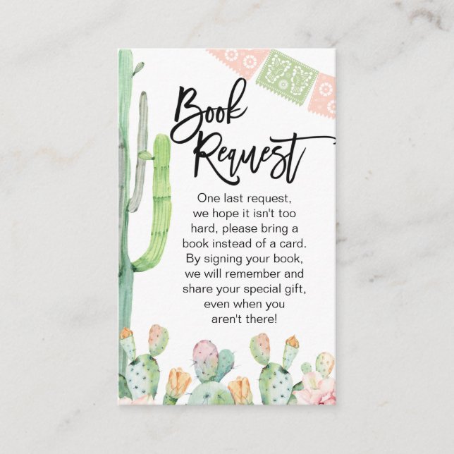 Taco Cactus Fiesta Themenbuchanfrage Visitenkarte (Vorderseite)