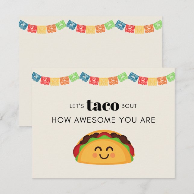 Taco Carte de remerciements (Devant / Derrière)