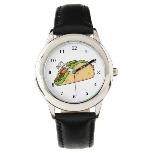 Taco-Cartoon-Abbildung Armbanduhr (Vorderseite)