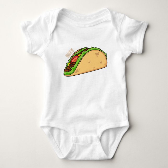 Taco-Cartoon-Abbildung Baby Strampler (Vorderseite)