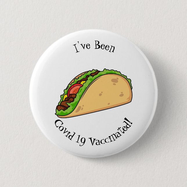 Taco-Cartoon-Abbildung Button (Vorderseite)