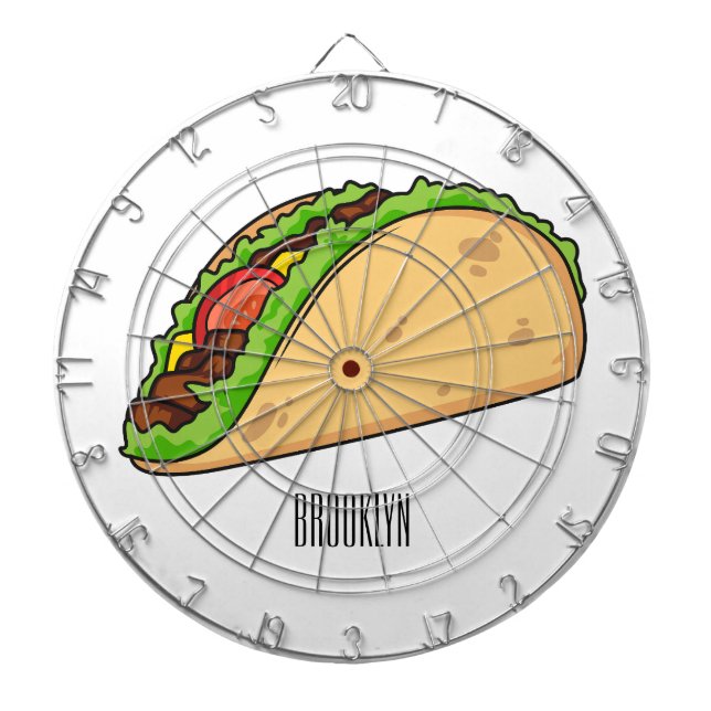 Taco-Cartoon-Abbildung Dartscheibe (vorne)