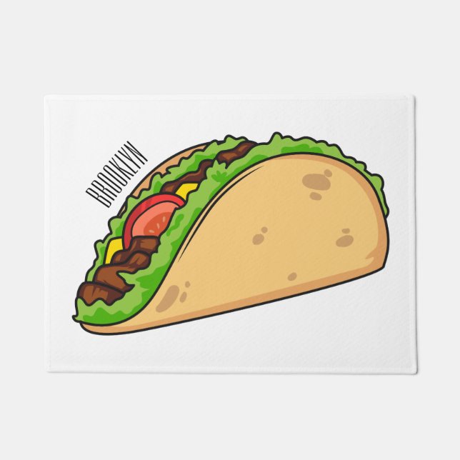 Taco-Cartoon-Abbildung Fußmatte (Vorderseite)