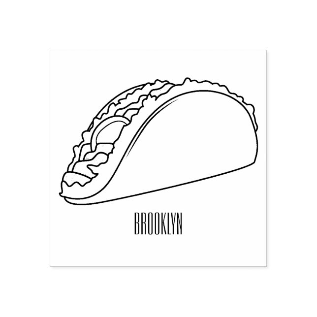 Taco-Cartoon-Abbildung Gummistempel (Prägung)