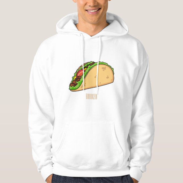 Taco-Cartoon-Abbildung Hoodie (Vorderseite)