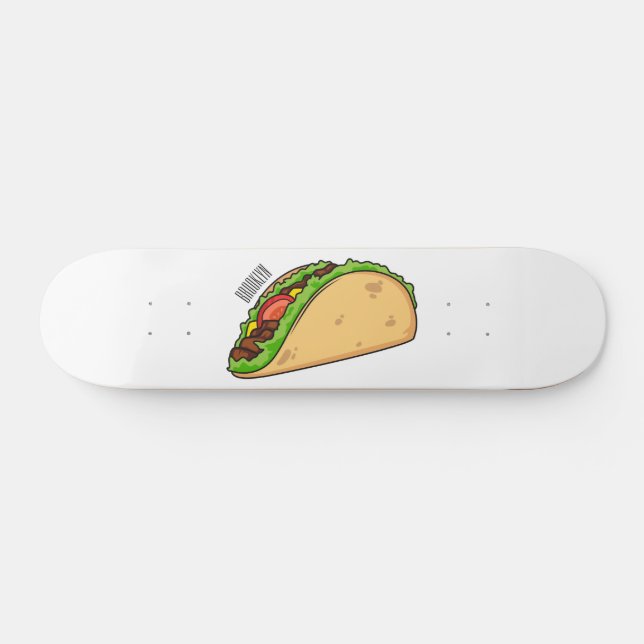 Taco-Cartoon-Abbildung Skateboard (Horizontal)
