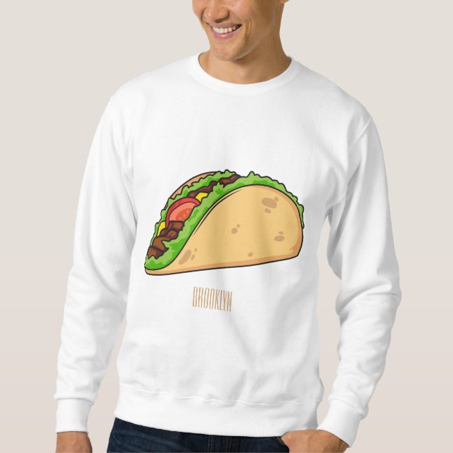 Taco-Cartoon-Abbildung Sweatshirt (Vorderseite)