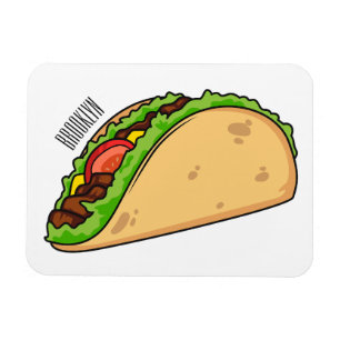 Taco cartoon illustration  magnet