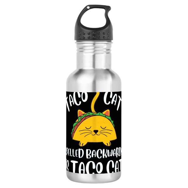 Taco Cat Edelstahlflasche (Vorderseite)