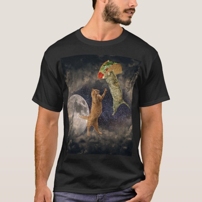 Taco Chats avec la Lune et le T-shirt Homme Univer (Devant)