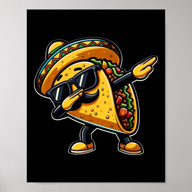 Taco Cinco De Mayo Funny Mexican Vatertag Poster (Vorne)