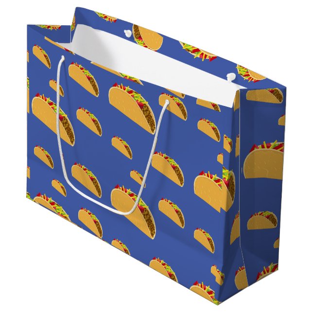 Taco Dienstag Design - Geschenktasche - Groß Große Geschenktüte (Vorderseite Schrägansicht)