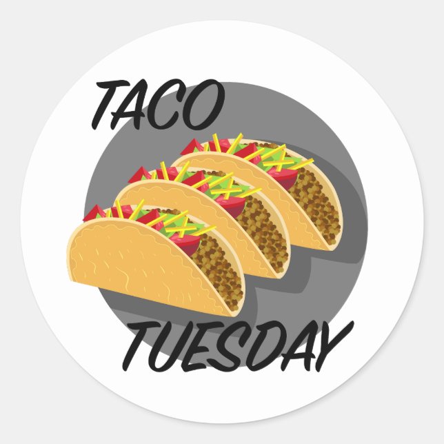 Taco Dienstag Design - Klassische Round Stickers (Vorderseite)