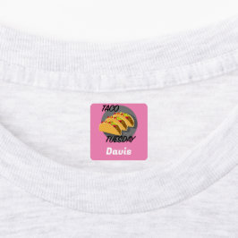 Taco Dienstag Design - Kleines Quadrat Bekleidungs Etiketten