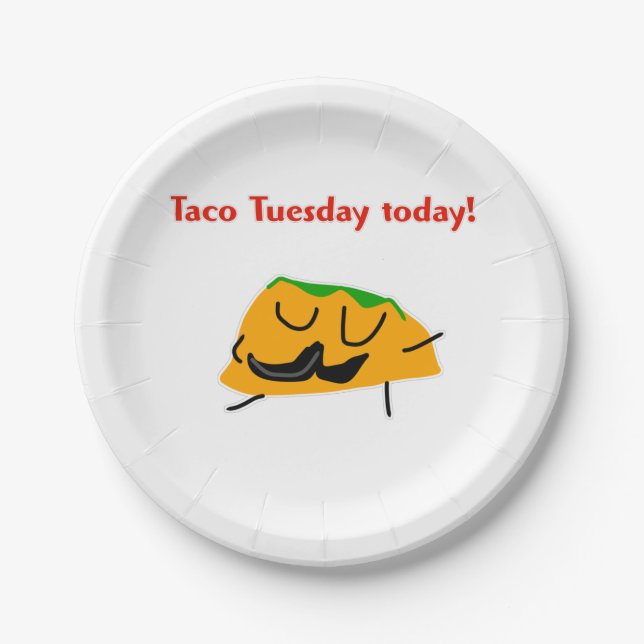Taco Dienstag heute! Pappteller (Vorderseite)