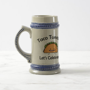 Taco-Dienstag-Muschelkäse Mexikanernahrung Bierglas