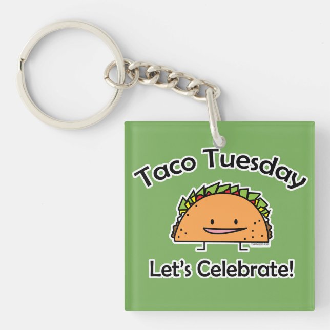 Taco-Dienstag-Muschelkäse Mexikanernahrung Schlüsselanhänger (Vorderseite)