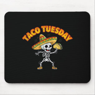Taco-Dienstag tanzendes Skelett lustig Cinco de Ma Mousepad