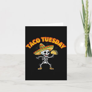 Taco-Dienstag tanzendes Skelett lustiger Cinco de  Karte