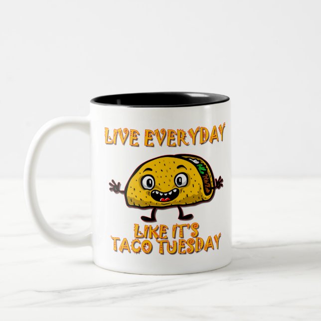 Taco-Dienstag Zweifarbige Tasse (Links)