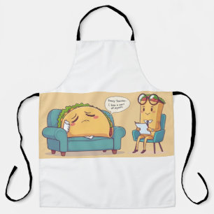 Taco Dienstagstherapie - Funny Cartoon Food Art Schürze